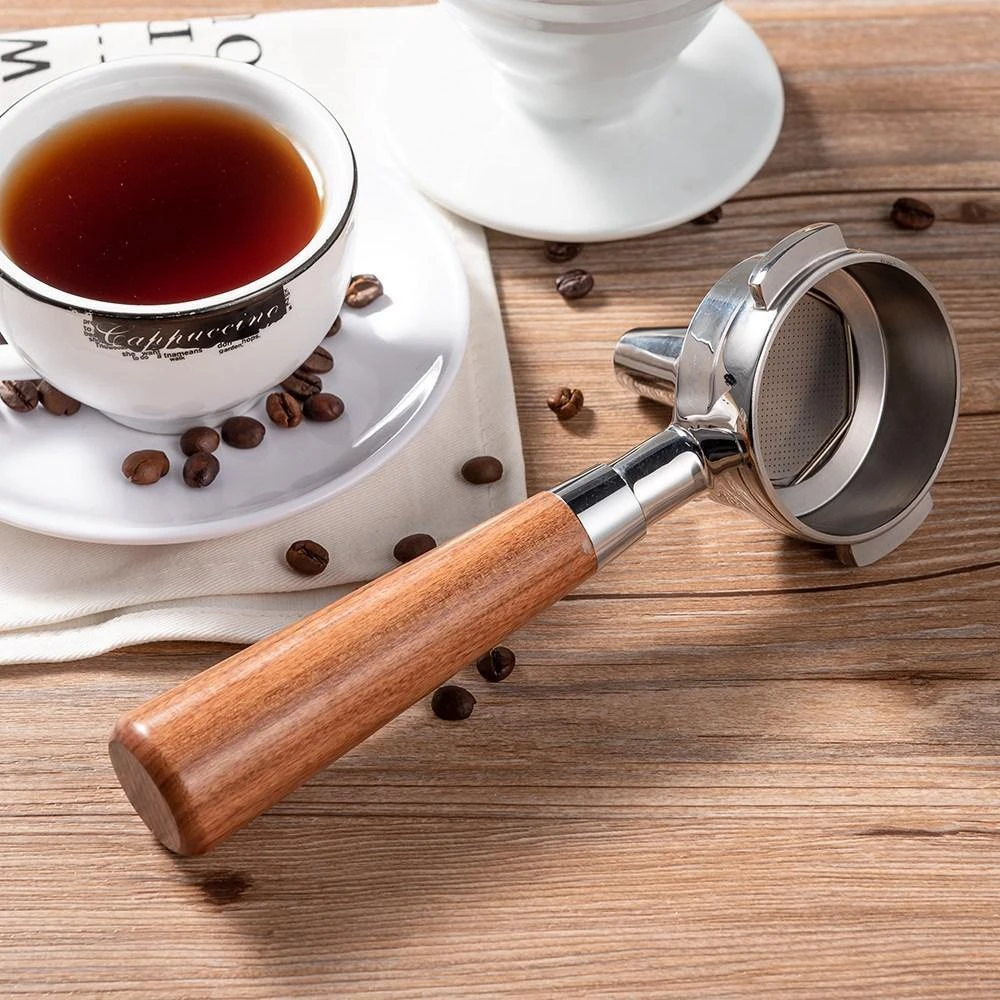Accessories 58 Mm Portafilter W/rosewood Handle, Double Basket, And Double Spout - Image 3